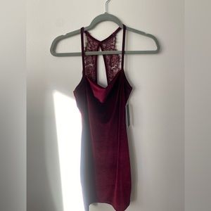 Lulus Maroon Velvet Dress NWT